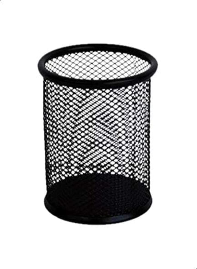 Circular Metal Pens Cup, Black